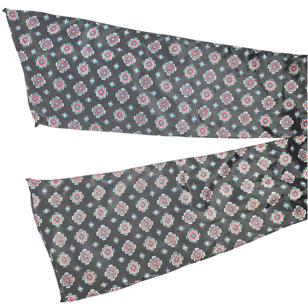 Scarf Belt Shawl Sash Table Runner Cravat Tie Black Floral Red Blue Green 54"VTG